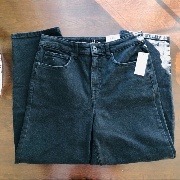 STYLE & CO. WOMENS JEANS SIZE 6P WASHED BLACK VINTAGE CLASSIC MOM JEAN - Picture 8 of 15